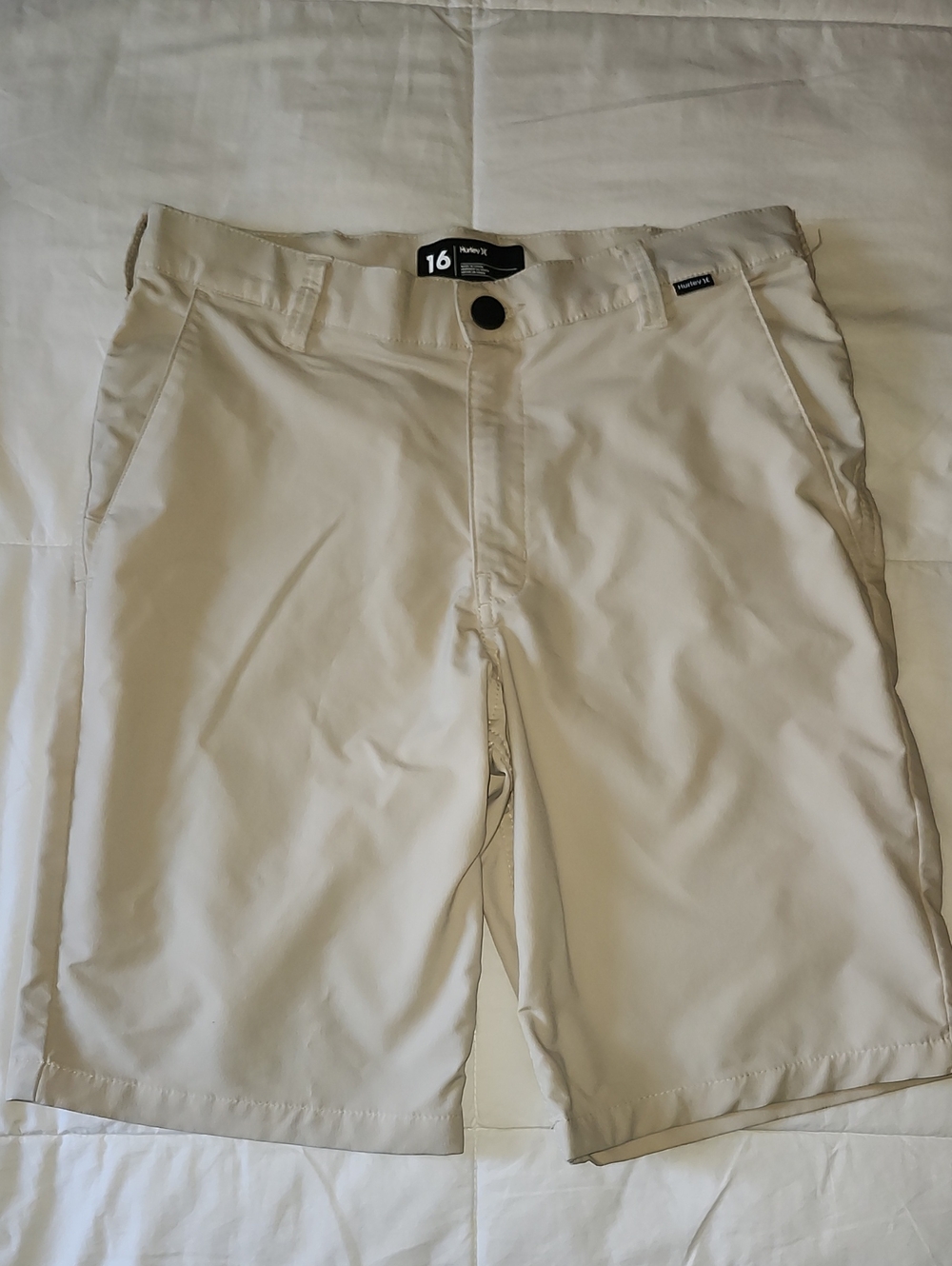 Hurley Cream/Khaki Shorts, Size 16 Kids (EUC), Unisex with H20-DRI Material